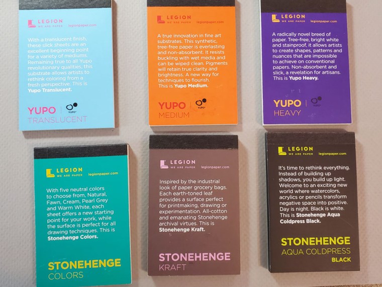 Paper Review: Stonehenge Legion Mini Artist Pad Sample Set, Part 2