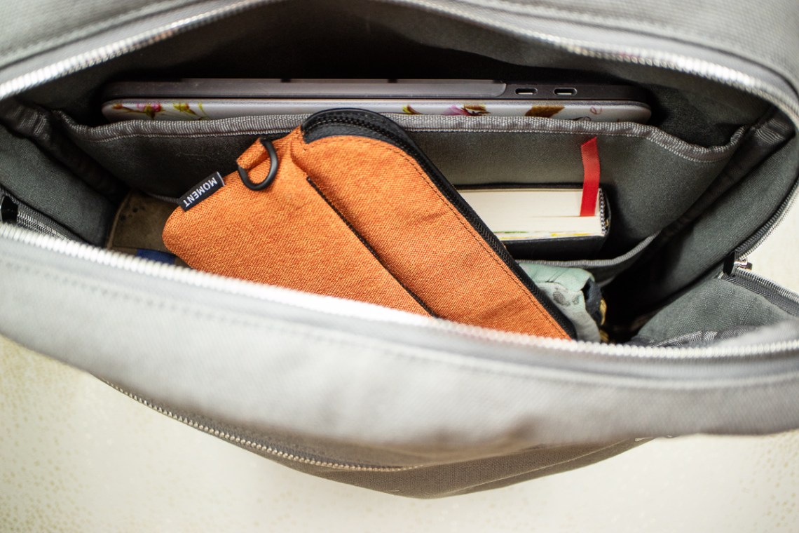 Baron Fig Venture Slimline Backpack open bag