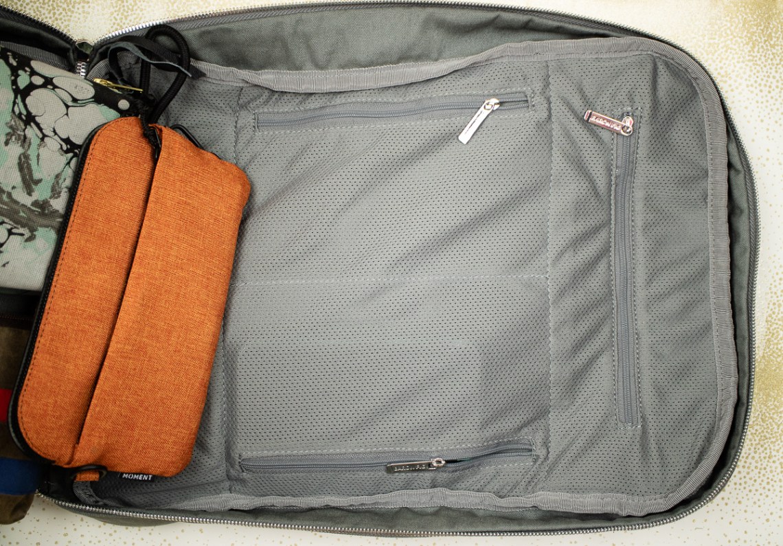 Baron Fig Venture Slimline Backpack view inside front