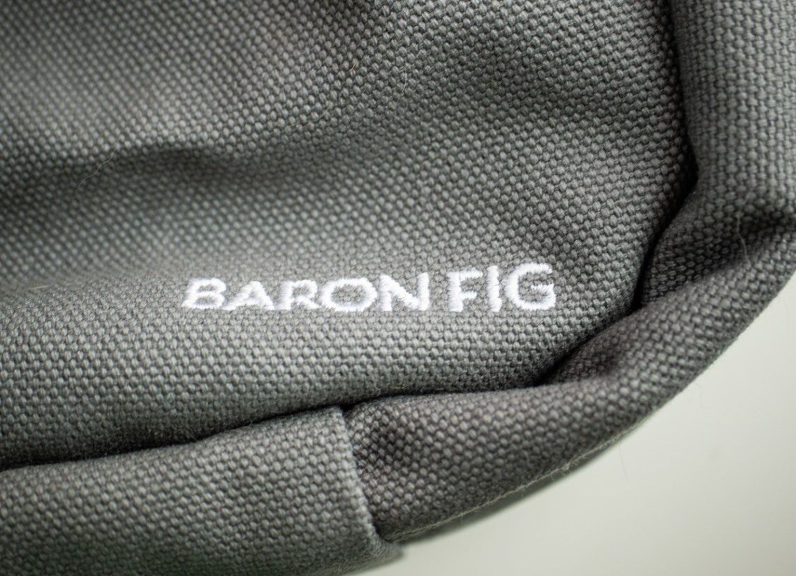 Baron Fig Venture Slimline Backpack embroidered logo