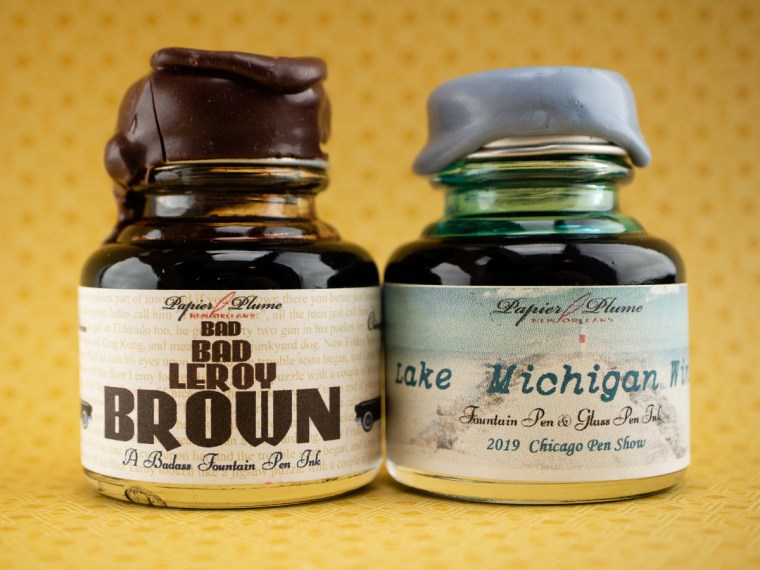 Eye Candy: Papier Plume Bad Bad LeRoy Brown & Lake Michigan Winter (Chicago Pen Show 2019 LE Inks)