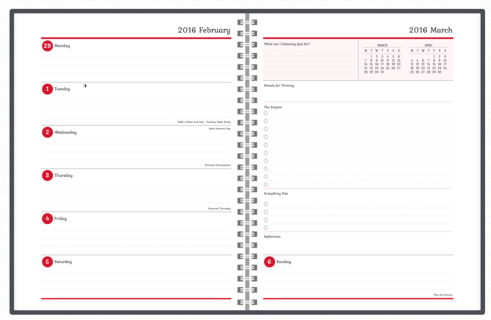 Agendio Planner Interior